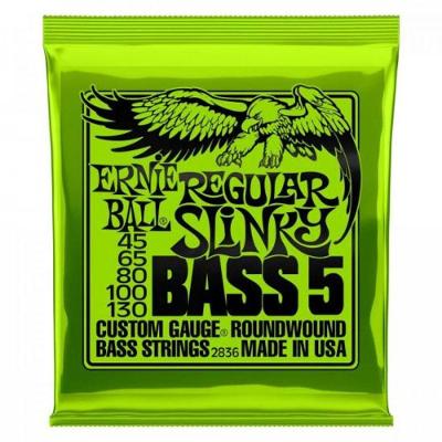 Encordoamento para Contrabaixo Regular Slinky 5 String 2836 para 5 Cordas Níquel Ernie Ball