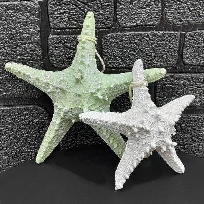 Enfeite Decorativo Estrela do Mar Decorativa Kit 2 Peças em Resina Branco, Verde Outras Marcas