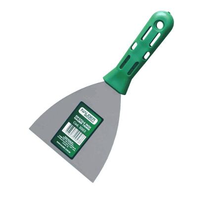 Espátula Inox Nauber Lisa Tamanho:100MM com Lâmina em Aço Inox e Cabo PVC Emborrachado Verde Nauber