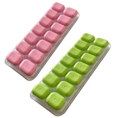 Kit 2 Unidades Forma de Gelo Silicone com Tampa Fundo Flexível para Cubos Rosa e Verde OEM