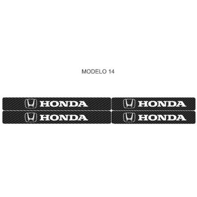 Kit Adesivo de Soleira de Porta para Carro 4 Peças Fibra de Carbono Preto Compatível com Modelos