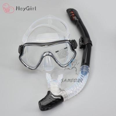 Conjunto Máscara de Mergulho e Snorkel Profissional com Saia de Silicone e Lente de Vidro Temperado
