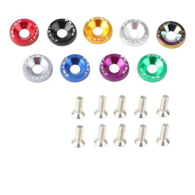 Arruelas de Paralamas com Parafusos M6 Fender 10pcs Set Honda Civic Inte Acabamento Esportivo Preto