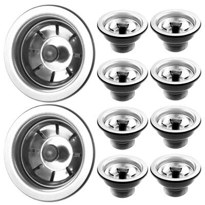Kit 10 Válvula de Escoamento para Pia 4.1-2 com Compatibilidade Universal Inox Preto Pádova