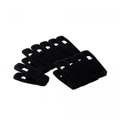 Kit 10 Presilhas de Veludo para Cabides 2,5 X 2,2 X 7 cm Preto Lyor
