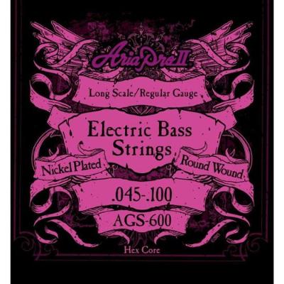 Encordoamento para Baixo 4 Cordas AGS600 .045-.100 Longa Escala Aria Guitars