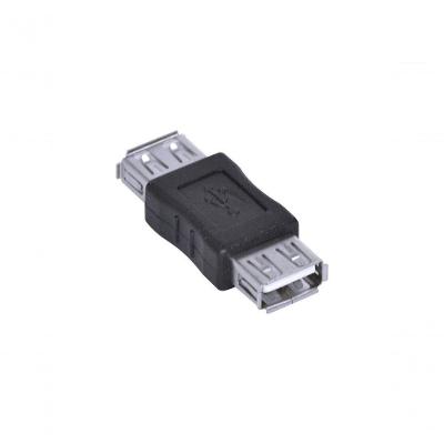 Emenda USB 2.0 Fêmea AUSBF para Conectar 2 Cabos USB com Extensão Compatível Preto Vinik