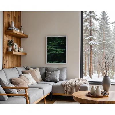 Quadro Decorativo o Jardim Que Flutua Retangular 70x50 com Moldura Caixa Preto