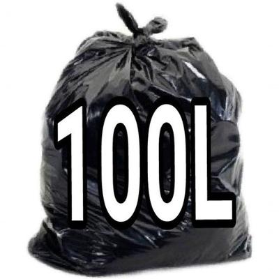 Saco para Lixo Super Reforçado 100L Preto e Transparente 75x90cm Alta Resistência 200 Unidades