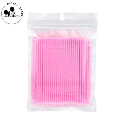 Kit Microbrush Cotonete para Alongamento de Cílios Remoção de Maquiagem Profissional Rosa OEM