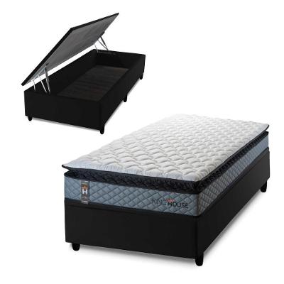 Cama Box Baú Chicago 88x188 Preto Espuma D33 King House
