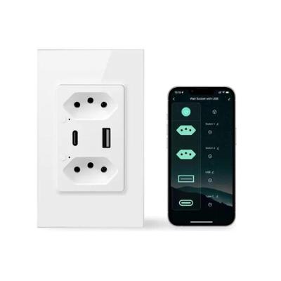 Interruptor Inteligente Wi-Fi Touch CB3S (TYPE-C) Controle por App Smart Life Tuya Branco OEM