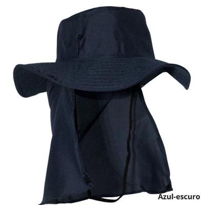 Kit 2 Chapéu Pescador Australiano Oem 100% Poliéster Tamanho Único Azul Adulto Unissex