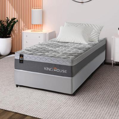 Cama Box Molas Ensacadas Sheffield 96x203 Cinza King House