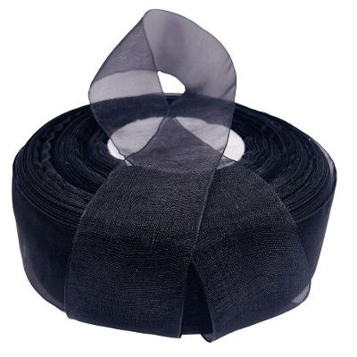 Fita de Organza Voal Premium 38mm Preto Rolo 10 Metros para Decoração e Artesanato OEM