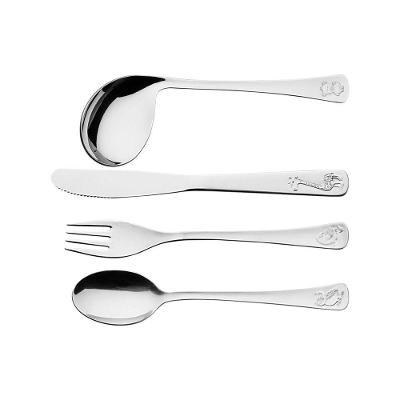 Jogo de Talheres Infantil Baby Friends com Formato Ergonômico em Aço Inox Inox Tramontina