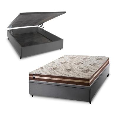 Cama Box Baú Chicago 138x188 Cinza Espuma D33 King House