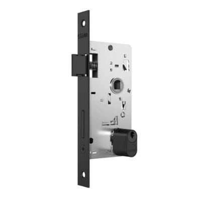 Fechadura Classic 3200 Externa com Roseta Quadrada de Embutir com Chave para Porta de Madeira Black