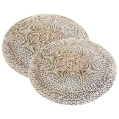 Jogo Americano Lotus em PVC 38CM 2 Peças Ouro Velho para Mesa Posta Luxo Show House