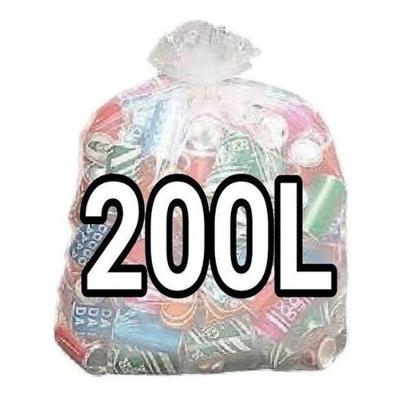 Saco para Lixo Transparente Reforçado Pesado 200L 90X110CM Fardo 100 Unidades Fosco Higipack