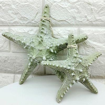 Enfeite Decorativo Estrela do Mar Decorativa Kit 2 Peças em Resina Verde Outras Marcas
