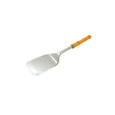 Espátula Fechada Bambu Asper 33 cm em Inox com Cabo Plástico Amadeirado para Cozinha Mimo Style
