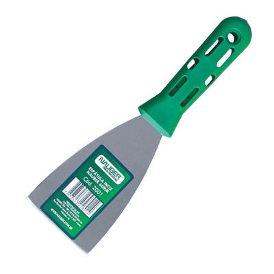 Espátula Inox Lisa 60MM com Lâmina em Aço Inox e Cabo PVC Emborrachado Verde Nauber