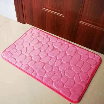 Kit 2 Tapete para Banheiro Soft em Poliéster Poliuretano e Borracha 40cm X 60cm Rosa OEM