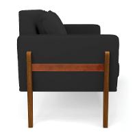 Sofá Namoradeira Lana Veludo Base De Madeira - D'rossi Cor Preto - 6