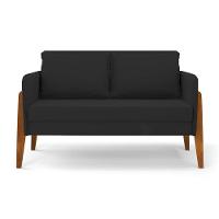 Sofá Namoradeira Lana Veludo Base De Madeira - D'rossi Cor Preto - 7