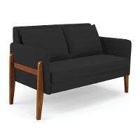 Sofá Namoradeira Lana Veludo Base De Madeira - D'rossi Cor Preto - 9