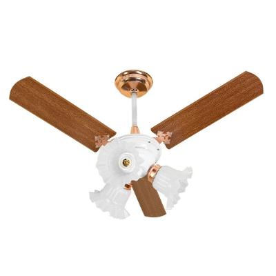 Ventilador De Teto Venti-delta New Zeta Branco Com Cobre 3 Pás Mogno 110v