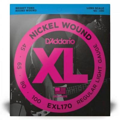 Encordoamento para Contrabaixo EXL170 4 Cordas .045-.100 Timbre Brilhante D'Addario