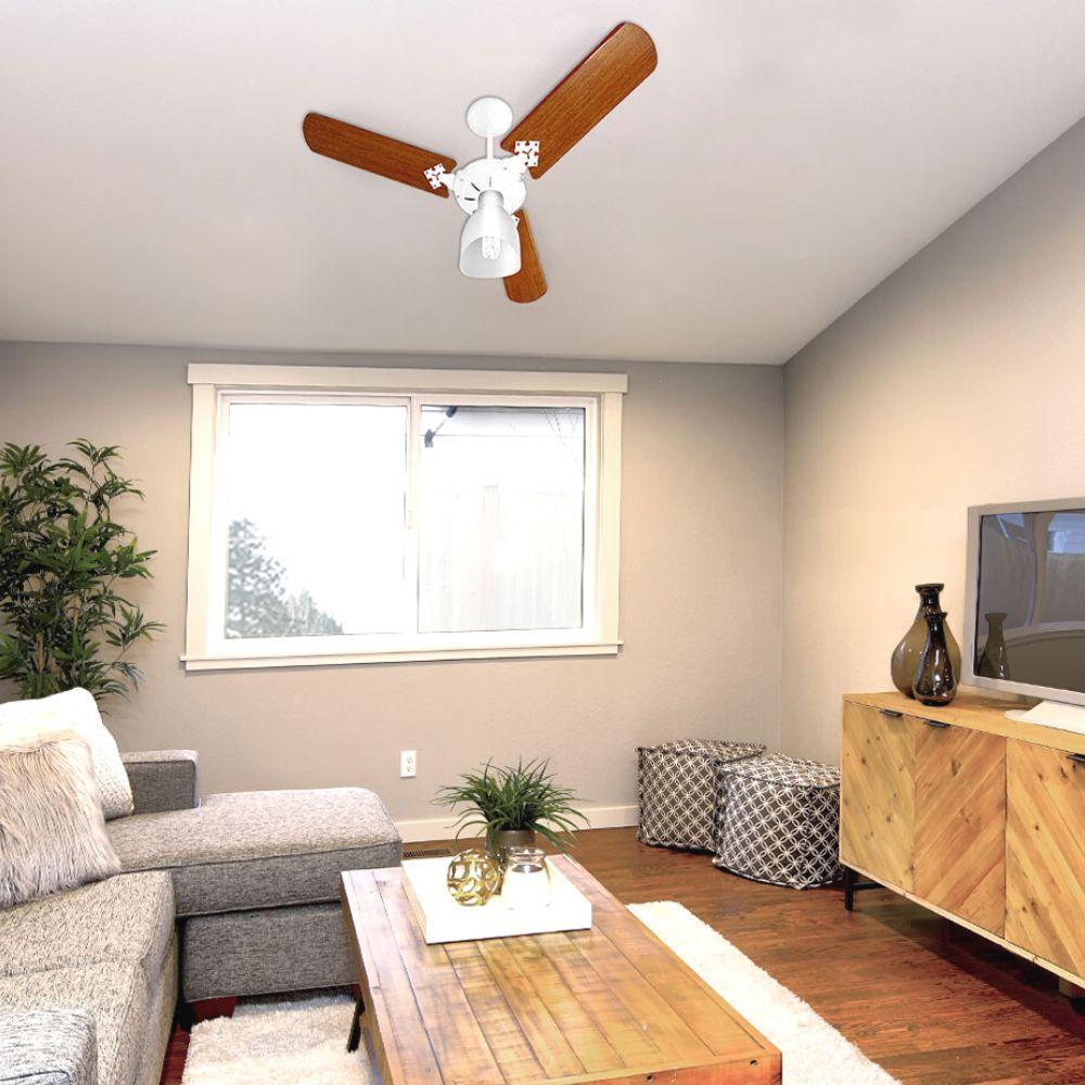 Ventilador De Teto Venti-delta New Delta Light Branco Com 3 Pás Mogno 220v - 3