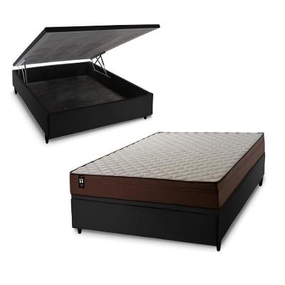 Cama Box Baú Atlanta 138x188 Preto Espuma D45 King House