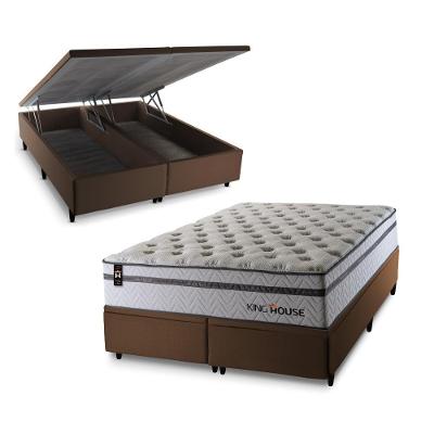 Cama Box Baú Bali Relax Magnetico 158x198 Cinza King House