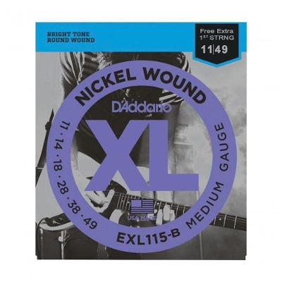 Encordoamento para Guitarra XL Nickel EXL115-B 011-049 Timbre Brilhante Excelente Afinação D'Addario