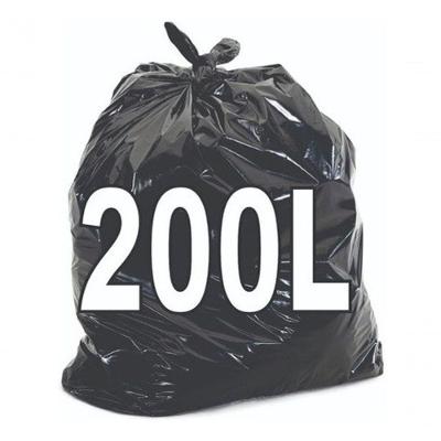 Saco para Lixo 200 Litros Preto Resistente 115CM X 90CM Pacote com 100 Unidades para Uso Doméstico