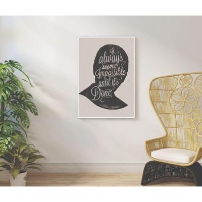 Quadro Decorativo Esperança Inquebrável Retangular 50 X 70 Preto