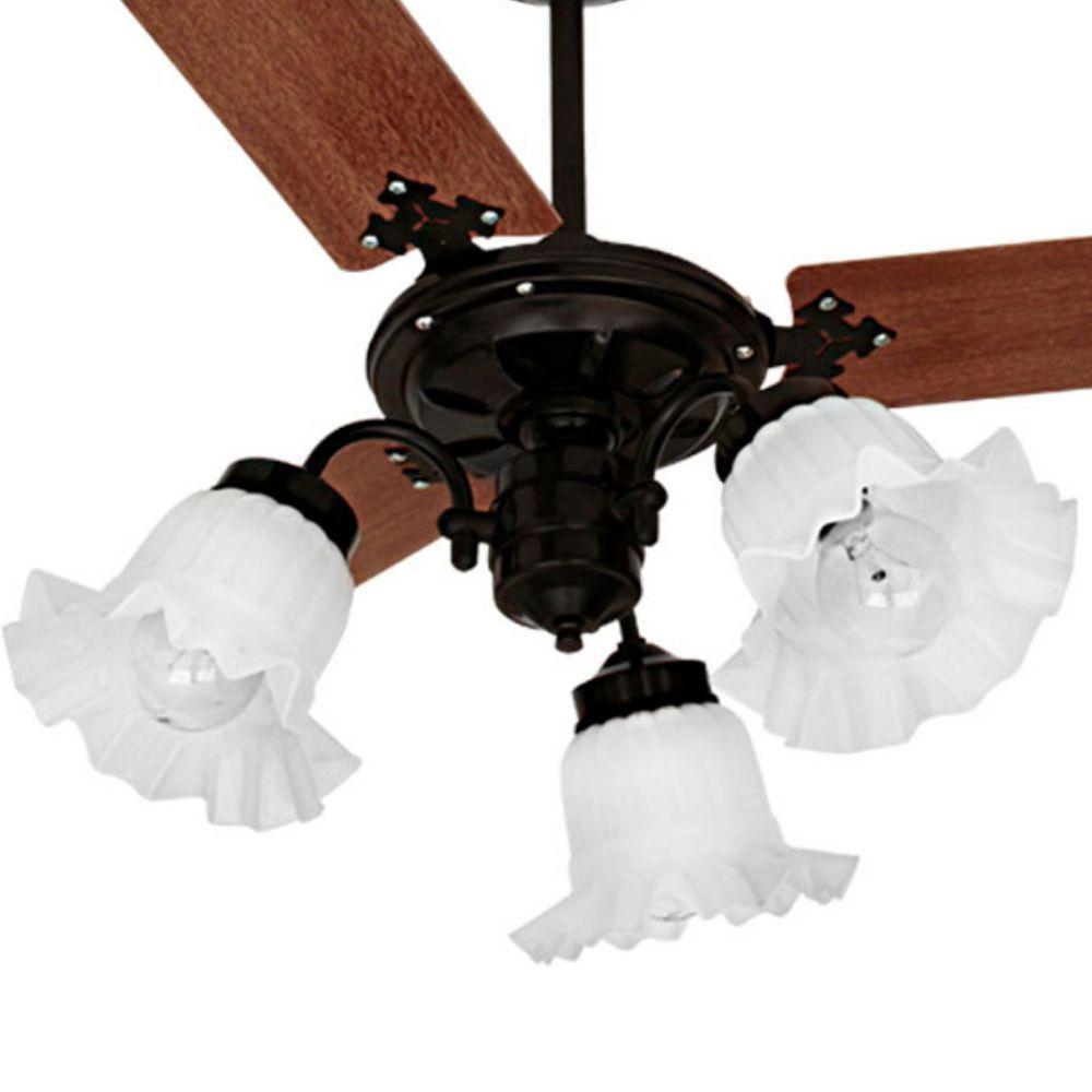 Ventilador De Teto Venti-delta New Beta Preto Com 3 Pás Mogno 110v - 2