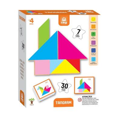 Jogo Pedagógico Tangram com Peças Geométricas Coloridas Que Estimula Criatividade e Concentração Nig
