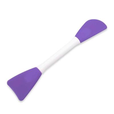 Espátulas Duplas de Silicone para Máscara Argila Skincare Aplicação Uniforme Cerdas Macias Roxo OEM