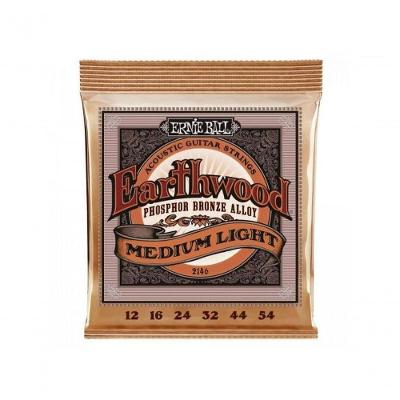 Encordoamento para Violão Aço Earthwood 2146 .012 Médio Leve Som Suave Bronze Ernie Ball