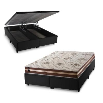 Cama Box Baú Chicago Espuma D33 193x203 Preto King House