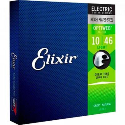 Encordoamento para Guitarra Optiweb 19052 Tensão .010-.046 Leve com Longa Durabilidade Elixir