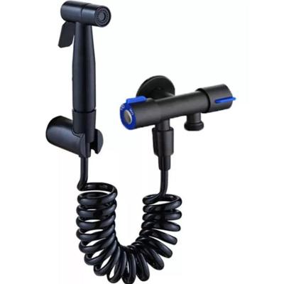 Ducha Higiênica Super Prática com Registro Duplo 2 Saídas de 1-2 Preto OEM