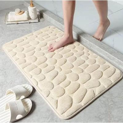 Kit 2 Tapete Soft Antiderrapante Linha Soft Poliéster e Poliuretano 60cm X 40cm Bege OEM