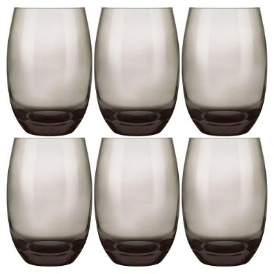 Jogo de Copos Long Drink Aruba 465ML em Vidro Fumê com 6 Peças para Drinks Aruba