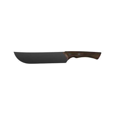 Faca para Carne Churrasco Black em Aço Inox Escurecido com Lâmina Rígida de Ponta Curvada Preto