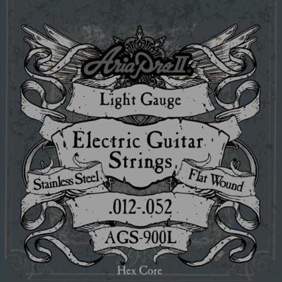 Encordoamento para Guitarra AGS900L Flat Wound .012 -.052 com Timbre Equilibrado e Durabilidade Aria